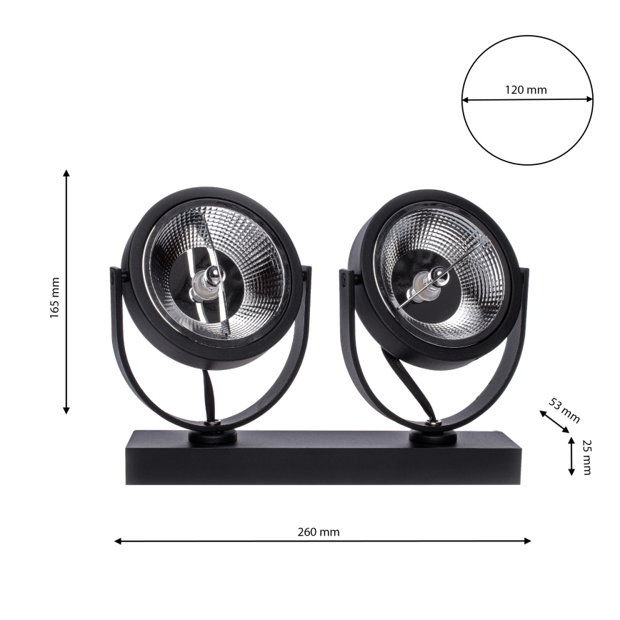 Reflektor LUGAR 2xAR111 - GU10/25W/230V