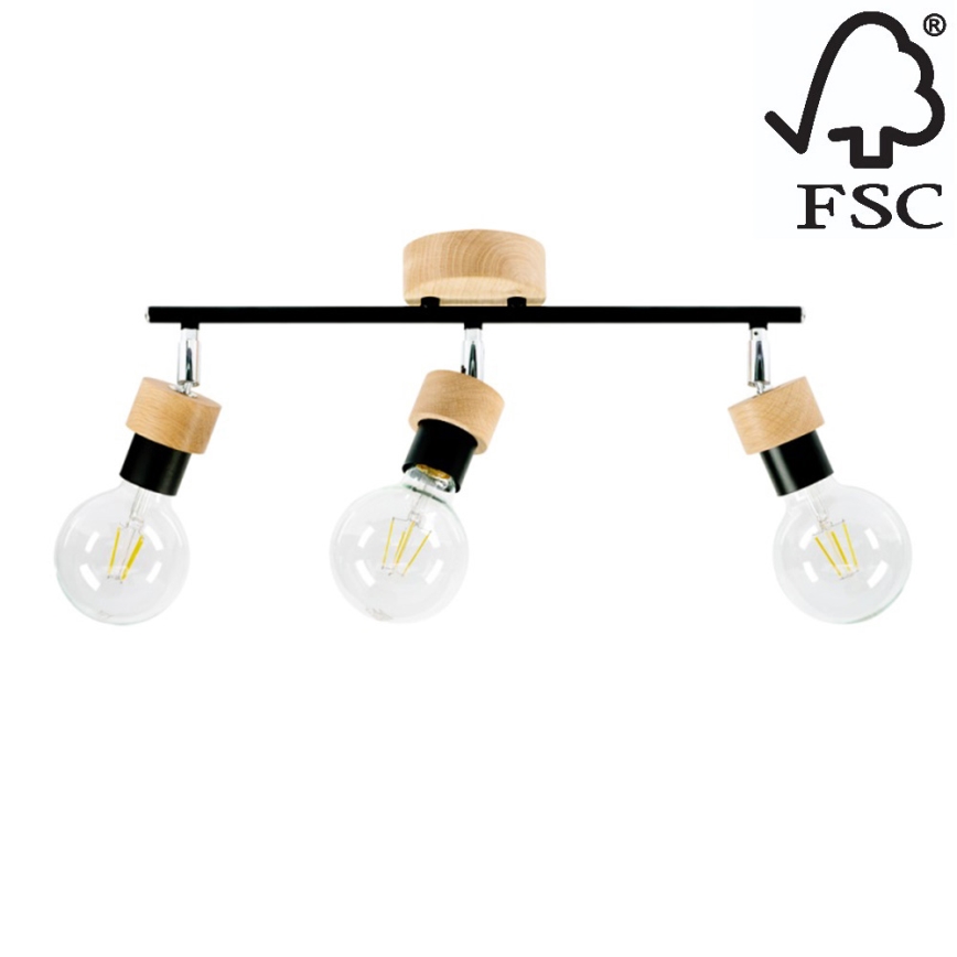 Reflektor MARJOLAINE 3xE27/25W/230V hrast - FSC certifikat