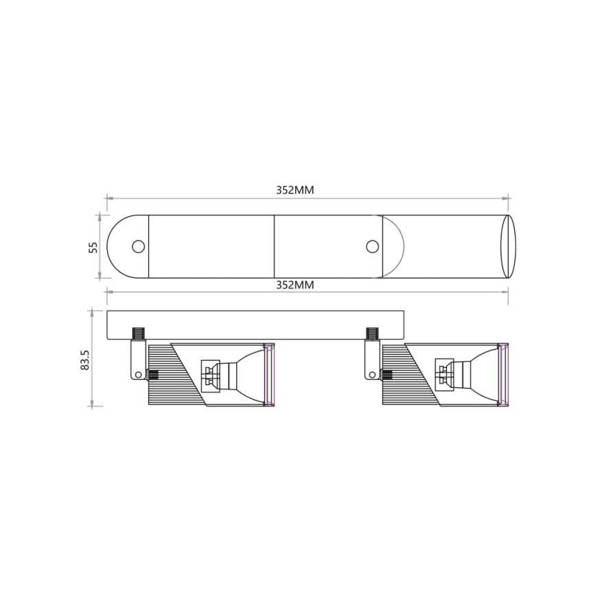 Reflektor NEO 2xGU10/8W/230V bela