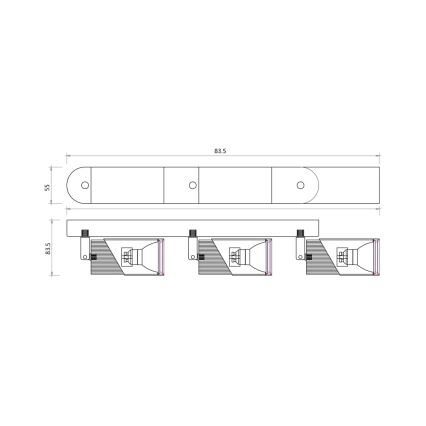 Reflektor NEO 3xGU10/8W/230V črna/zlata