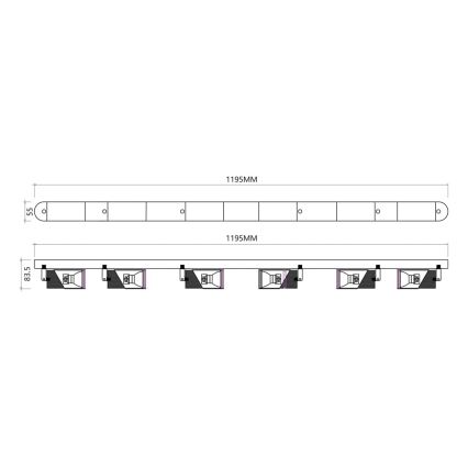 Reflektor NEO 6xGU10/8W/230V črna/zlata