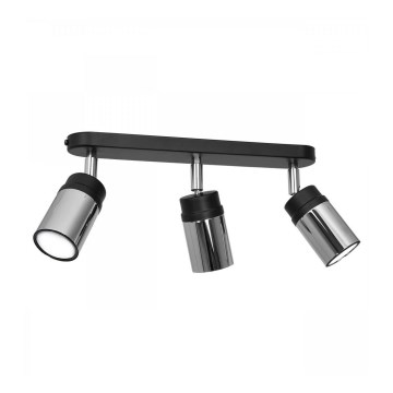 Reflektor NEST 3xGU10/8W/230V črna/sijajni krom