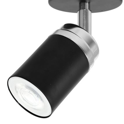 Reflektor RENO 1xGU10/8W/230V črna/sijajni krom