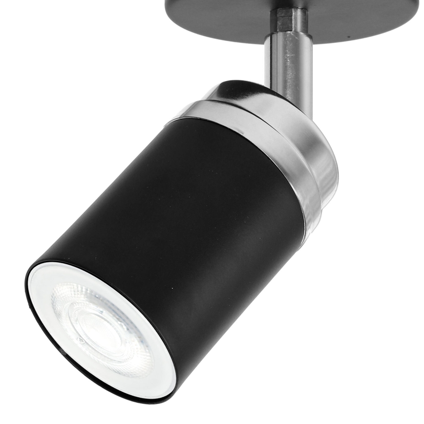 Reflektor RENO 1xGU10/8W/230V črna/sijajni krom