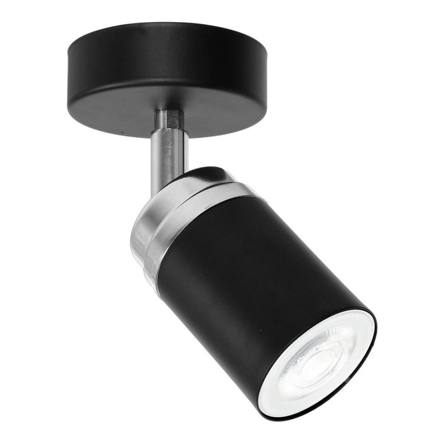 Reflektor RENO 1xGU10/8W/230V črna/sijajni krom