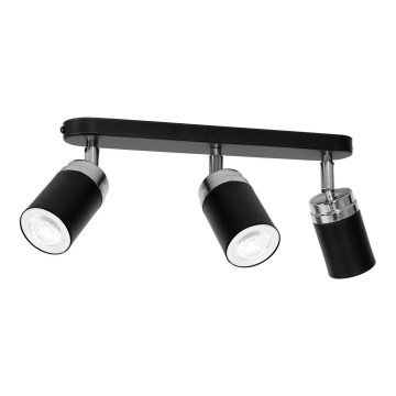 Reflektor RENO 3xGU10/8W/230V črna/sijajni krom