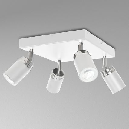 Reflektor RENO 4xGU10/8W/230V bela/sijajni krom