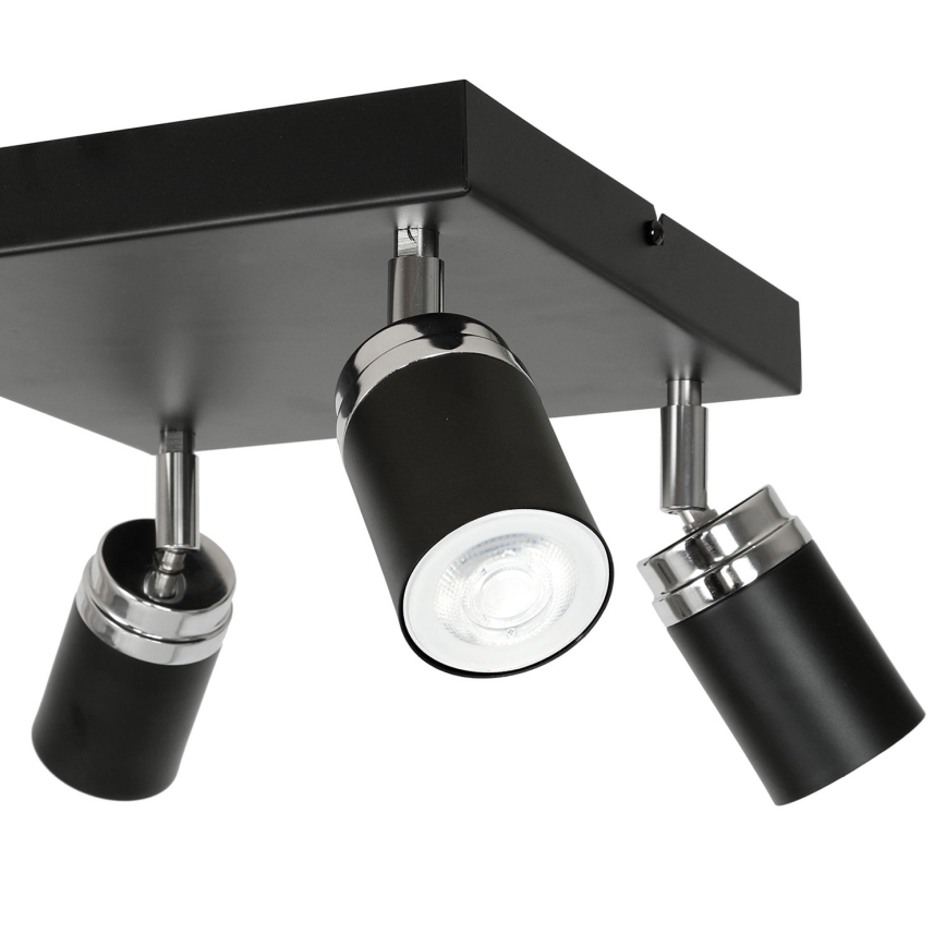 Reflektor RENO 4xGU10/8W/230V črna/sijajni krom