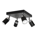 Reflektor RENO 4xGU10/8W/230V črna/sijajni krom