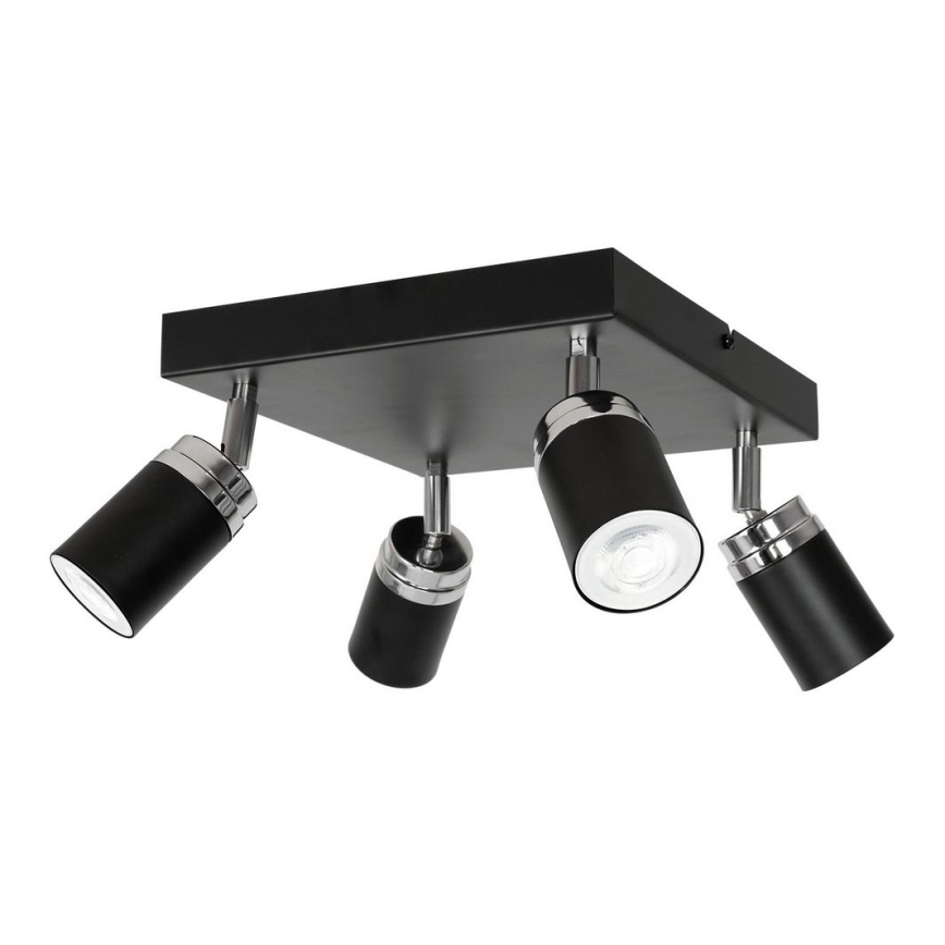 Reflektor RENO 4xGU10/8W/230V črna/sijajni krom