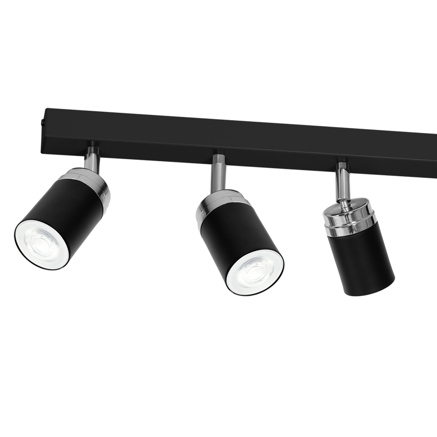 Reflektor RENO 6xGU10/60W/230V črna/sijajni krom