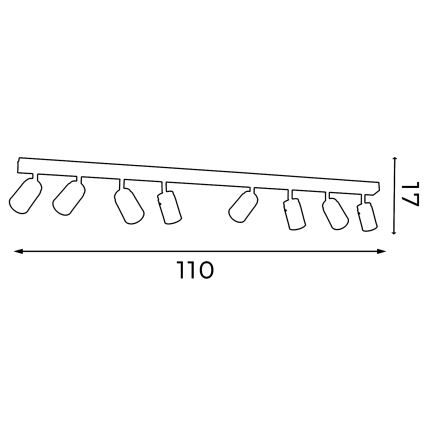 Reflektor RENO 8xGU10/8W/230V bela/sijajni krom