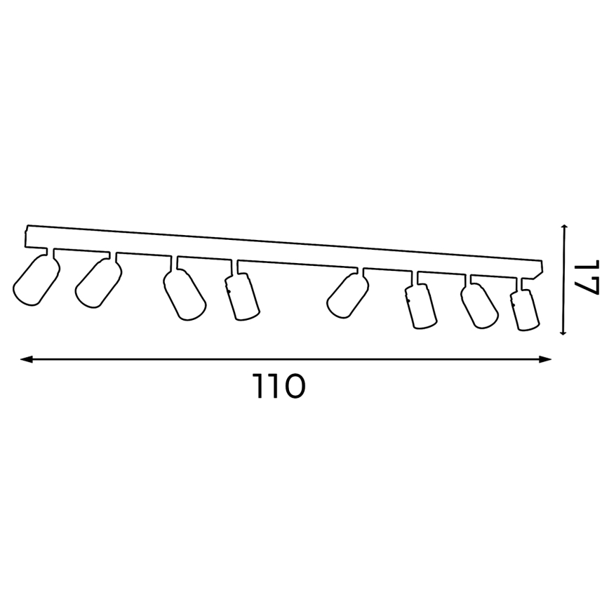 Reflektor RENO 8xGU10/8W/230V bela/sijajni krom