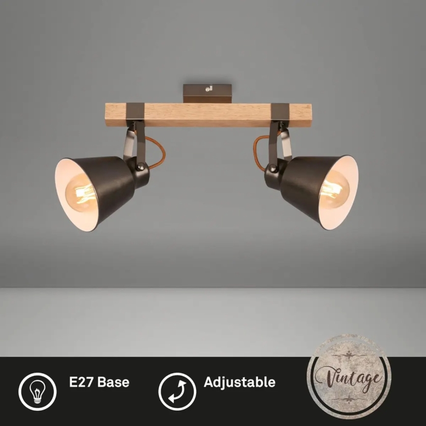 Reflektor RETRO 2xE27/40W/230V rjav