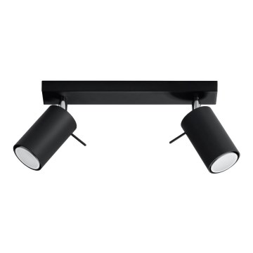 Reflektor RING 2 2xGU10/10W/230V črna
