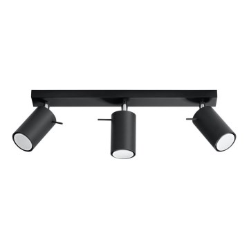 Reflektor RING 3 3xGU10/10W/230V črna