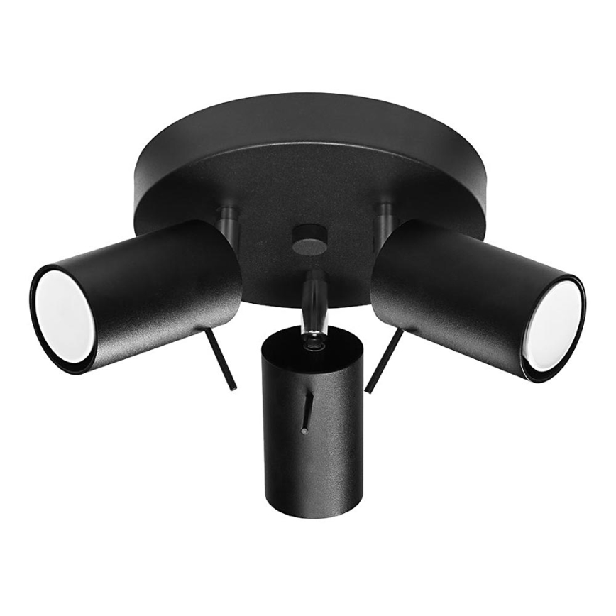 Reflektor RING 3xGU10/10W/230V črna