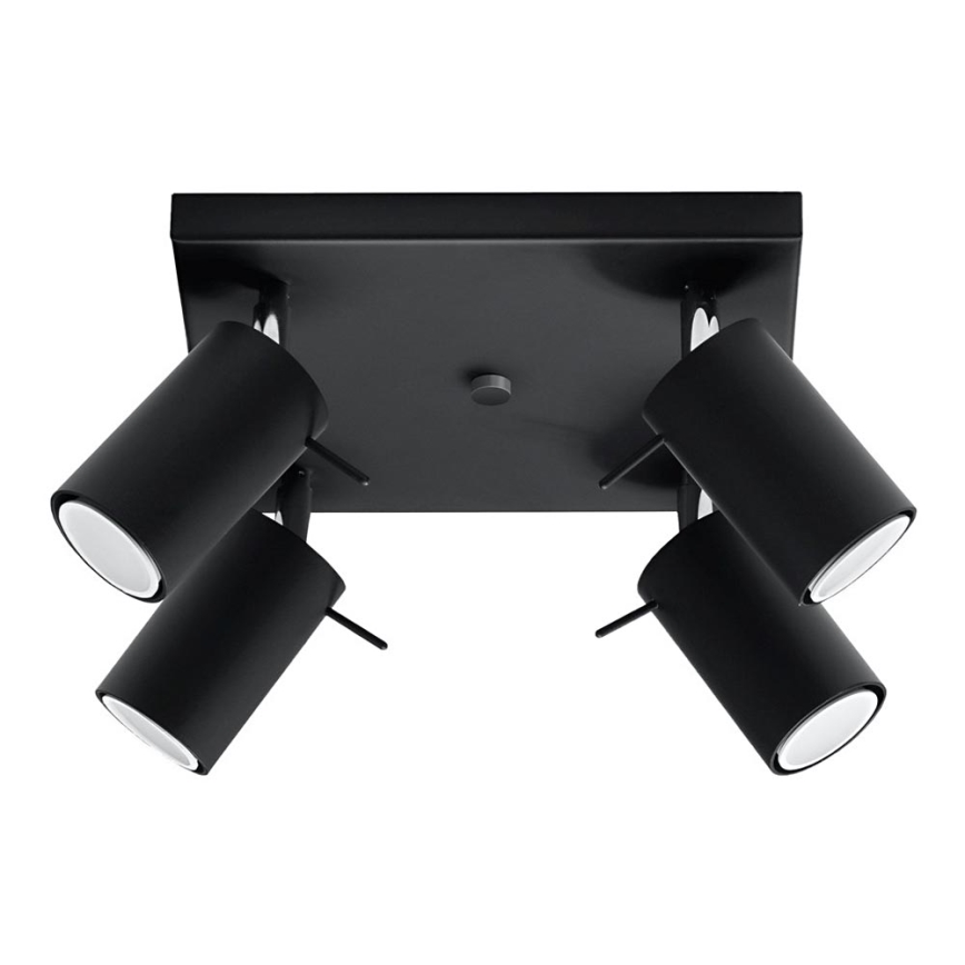 Reflektor RING 4 4xGU10/10W/230V črna
