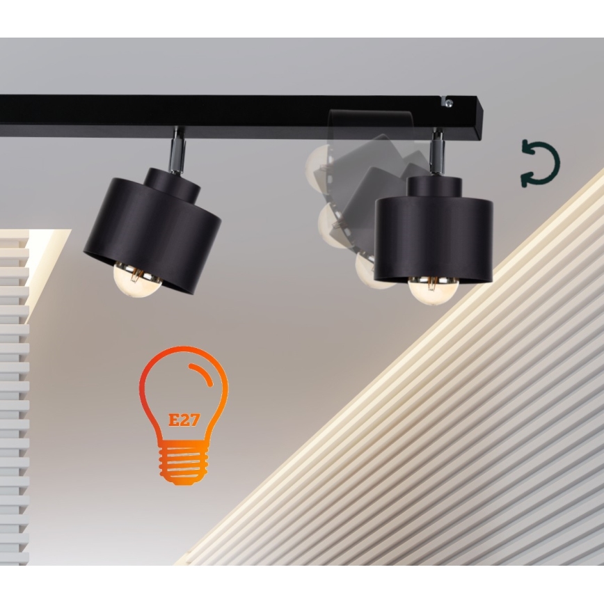 Reflektor SIMPLY BLACK 3xE27/60W/230V