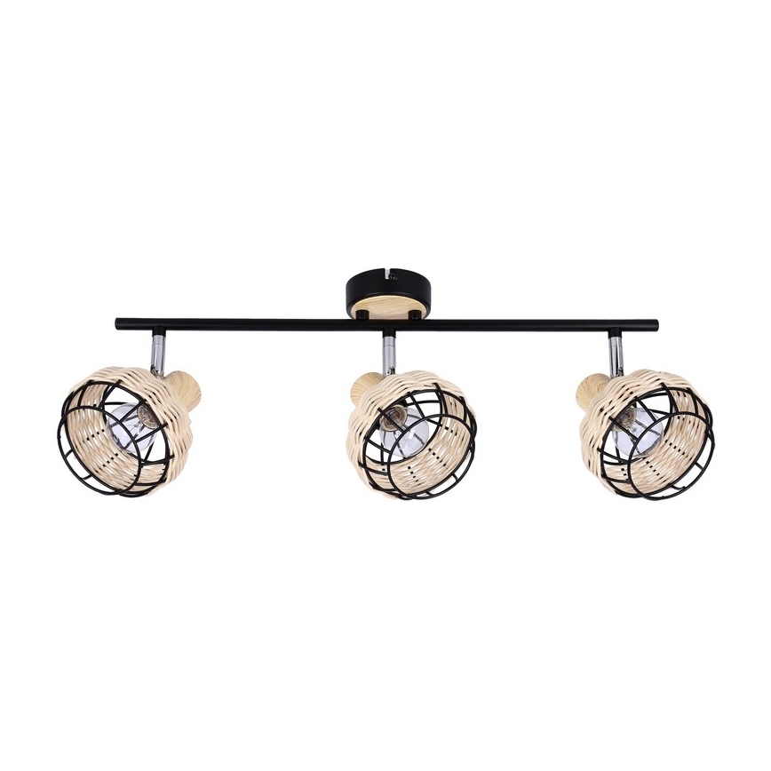 Reflektor TAJGA 3xE14/40W/230V ratan/črna