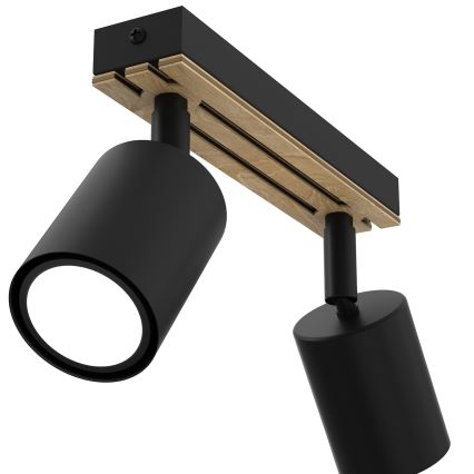 Reflektor TERRA 2xGU10/8W/230V črna/hrast