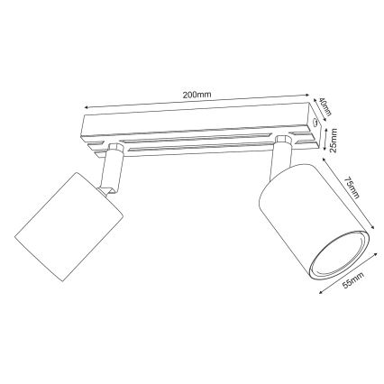 Reflektor TERRA 2xGU10/8W/230V črna/hrast