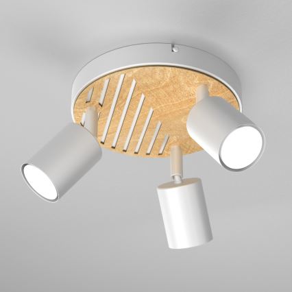 Reflektor TERRA 3xGU10/8W/230V bela/hrast