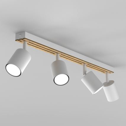 Reflektor TERRA 4xGU10/8W/230V bela/hrast