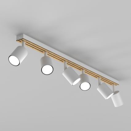Reflektor TERRA 6xGU10/8W/230V bela/hrast