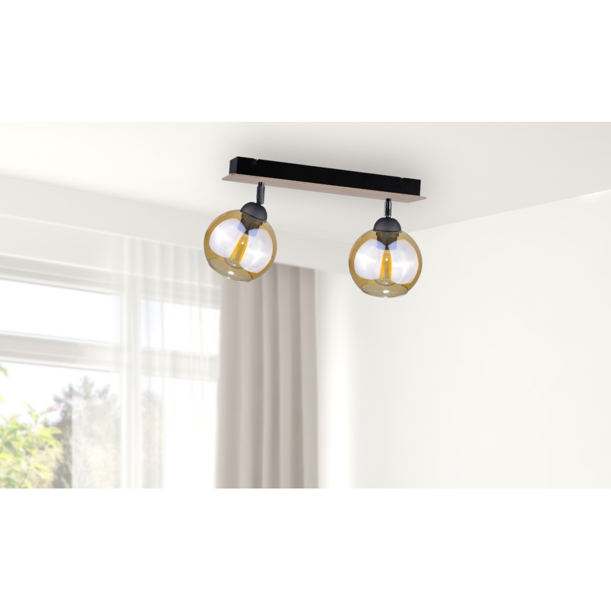 Reflektor THEA WOOD 2xE27/60W/230V