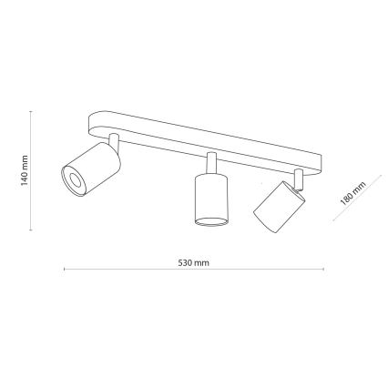 Reflektor TOP WOOD 3xGU10/10W/230V bela/les