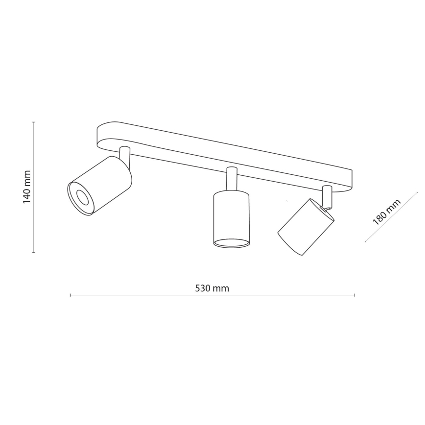 Reflektor TOP WOOD 3xGU10/10W/230V bela/les