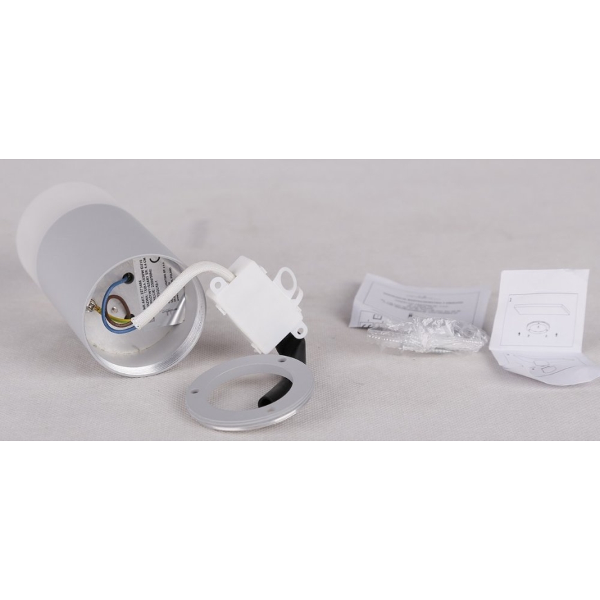 Reflektor TUBA 1xGU10/15W/230V siv/bel