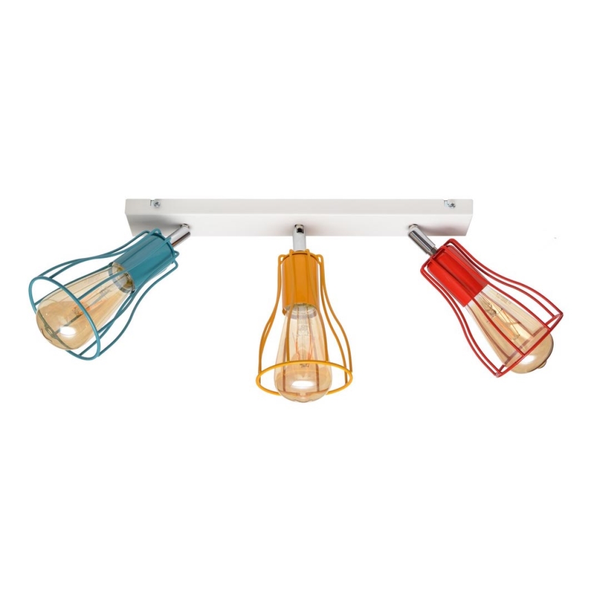 Reflektor TUBE II 3xE27/15W/230V turkizna/oranžna/rdeča