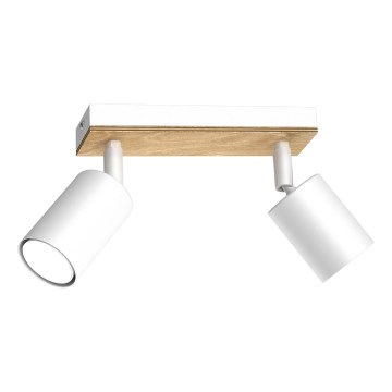 Reflektor TULON 2xGU10/8W/230V bela/hrast
