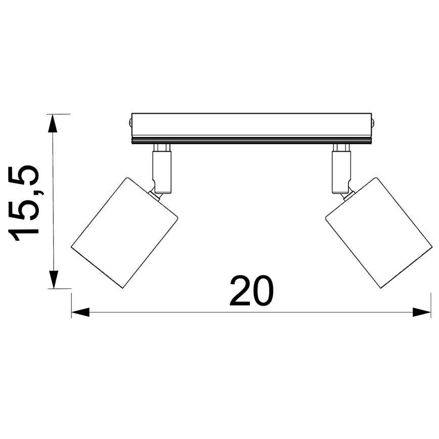 Reflektor TULON 2xGU10/8W/230V bela/hrast