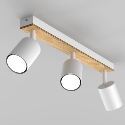 Reflektor TULON 3xGU10/8W/230V bela/hrast