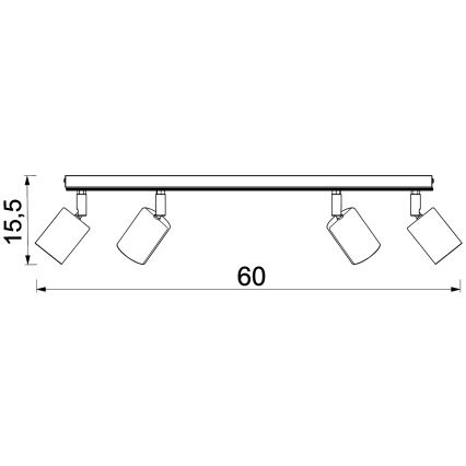 Reflektor TULON 4xGU10/8W/230V bela/hrast