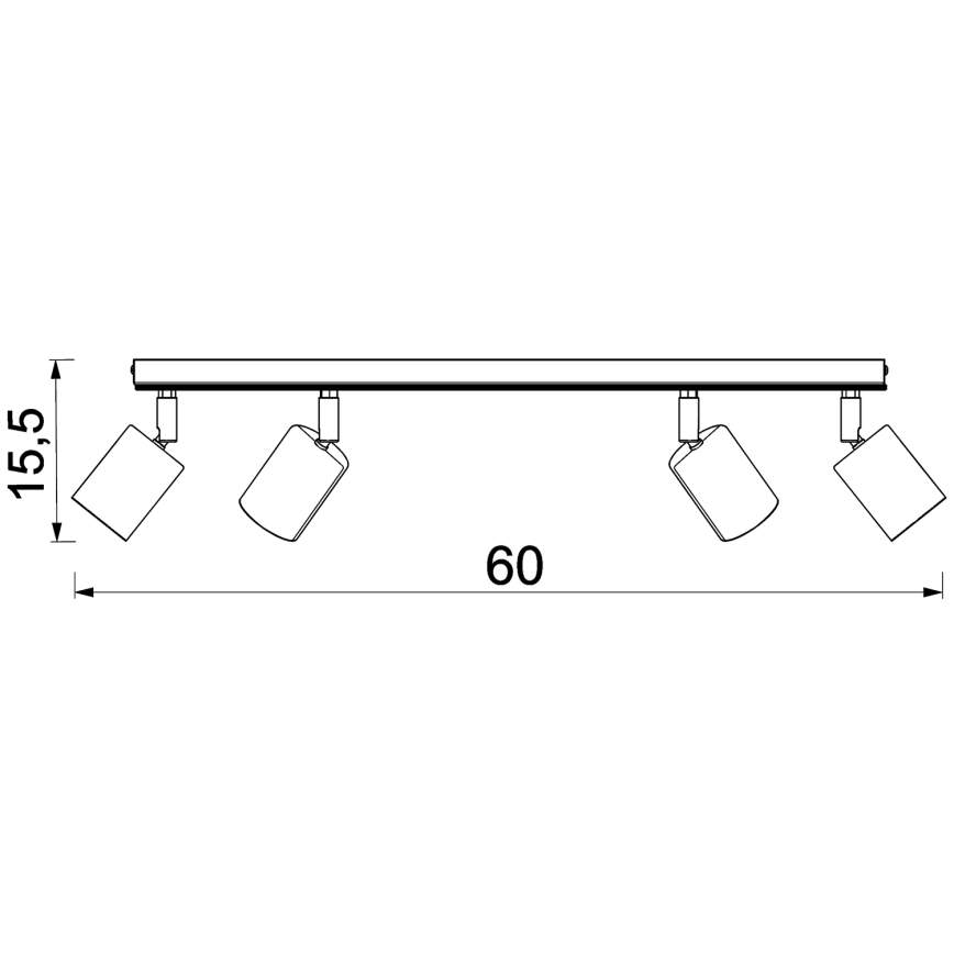 Reflektor TULON 4xGU10/8W/230V črna/hrast