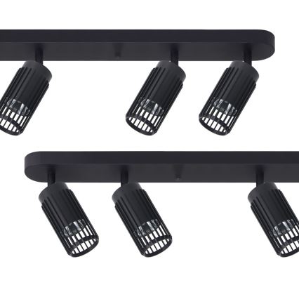 Reflektor VERTICAL 6xGU10/8W/230V črna