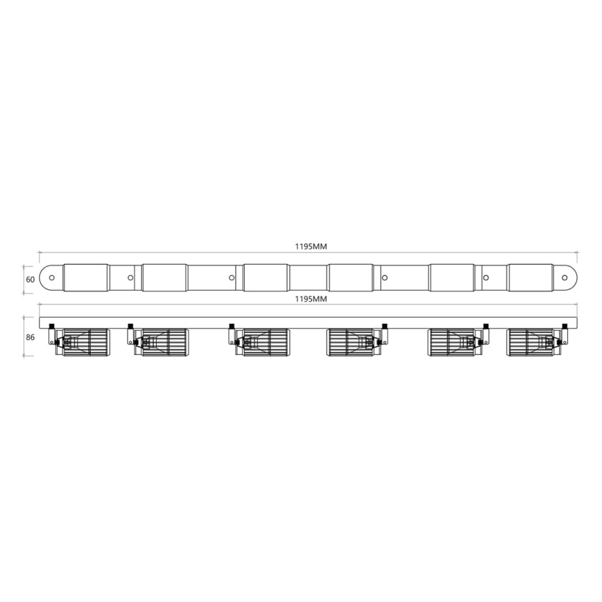 Reflektor VERTICAL 6xGU10/8W/230V črna