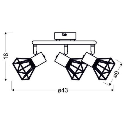 Reflektor VERVE 3xE14/40W/230V