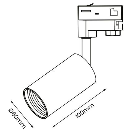 Reflektor za 3-fazni tračni sistem PIPE 1xGU10/25W/230V bel