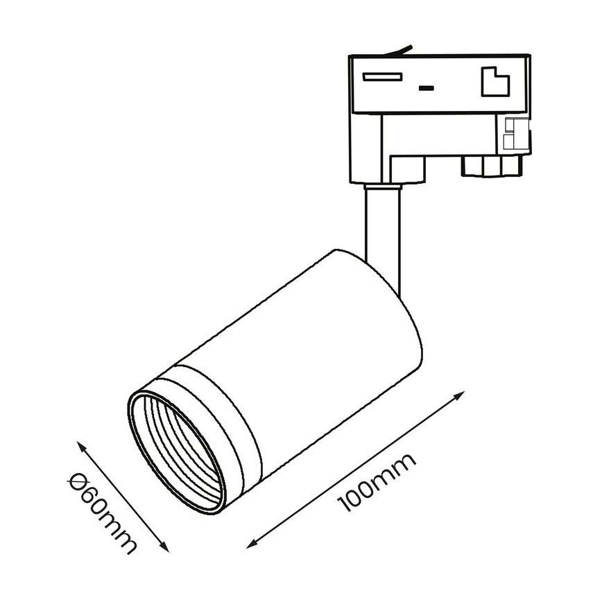 Reflektor za 3-fazni tračni sistem PIPE 1xGU10/25W/230V črn