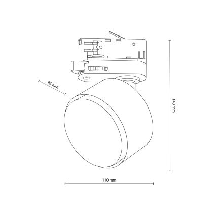 Reflektor za tračni sistem 3-fazni TRACER 1xGX53/11W/230V črna