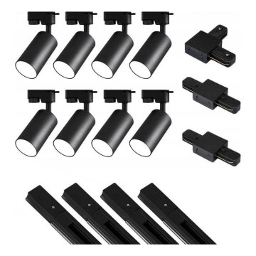 Reflektor za tračni sistem 8xGU10/25W/230V 4 m črna