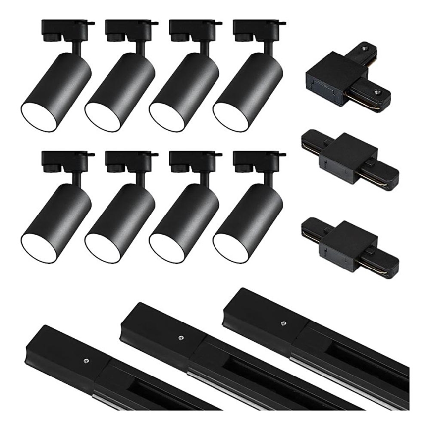 Reflektor za tračni sistem 8xGU10/25W/230V črna