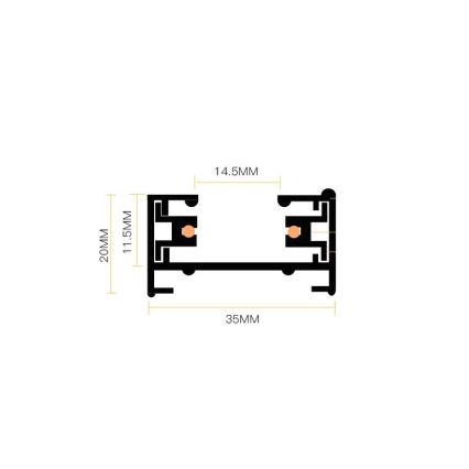 Reflektor za tračni sistem 8xGU10/25W/230V črna
