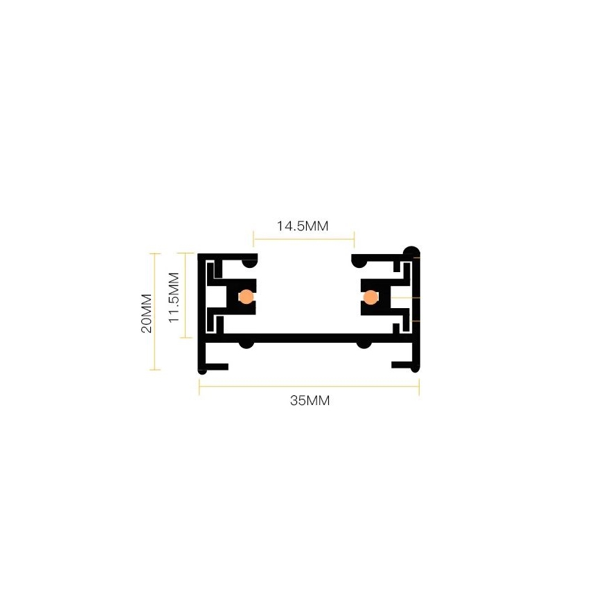 Reflektor za tračni sistem 8xGU10/25W/230V črna
