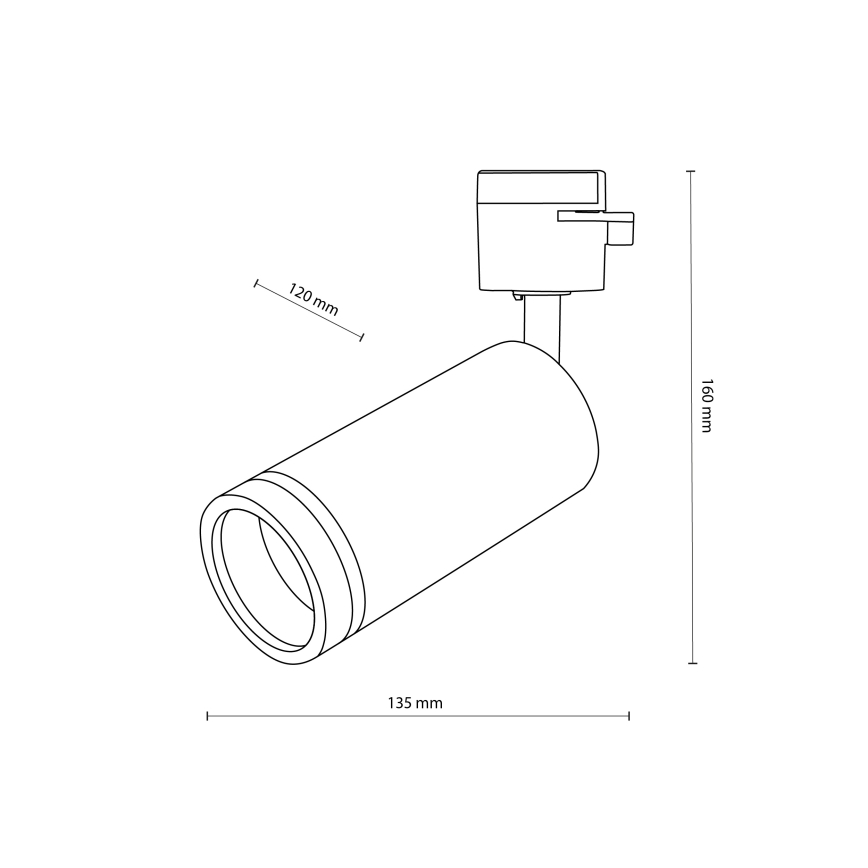 Reflektor za 1-fazni tračni sistem JET RING 1xGU10/10W/230V bela
